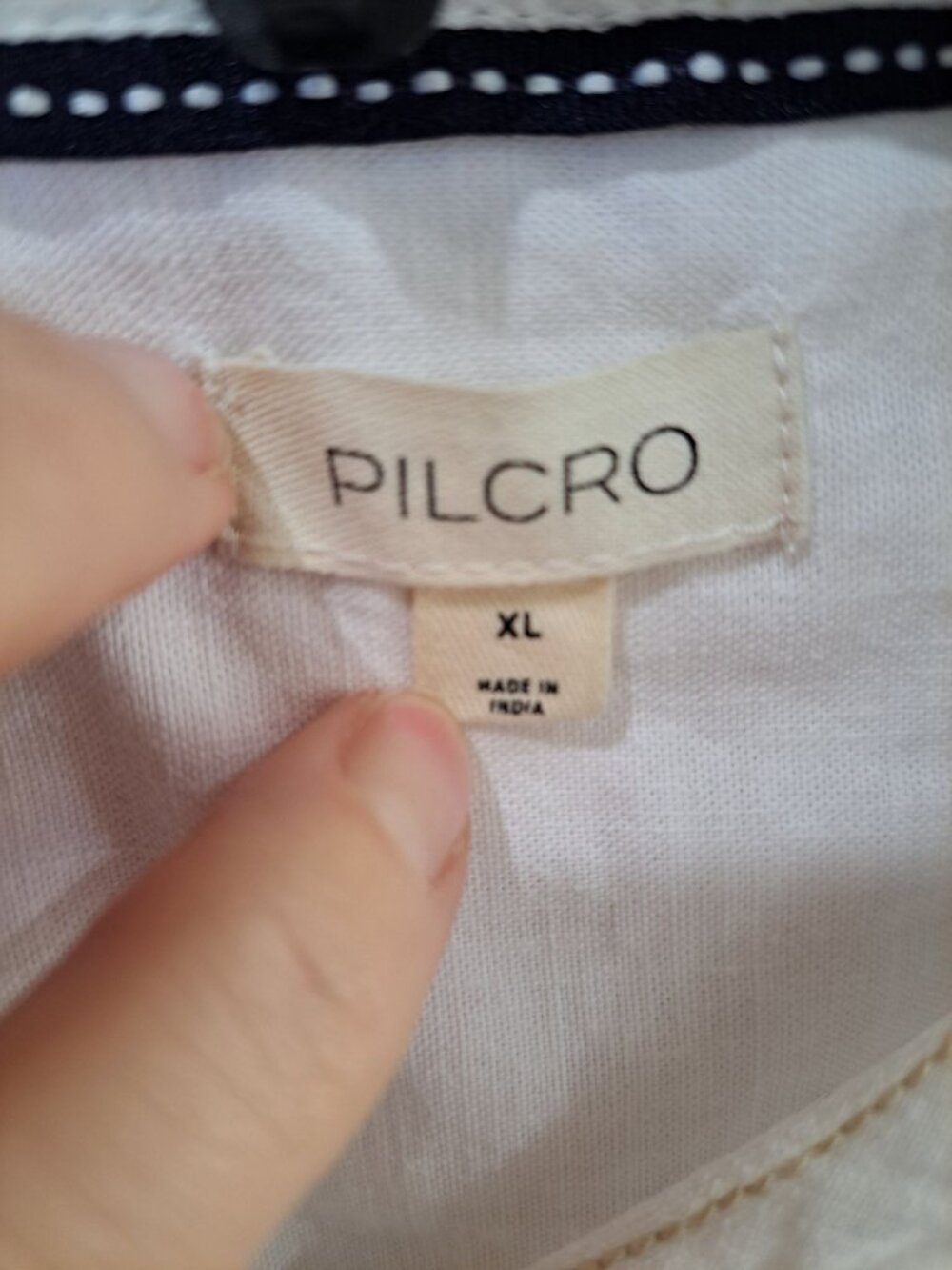 Pilcro White Linen Bld Button-Down Blouse XL Pleated Waist Anthropologie Linden - Picture 5 of 14